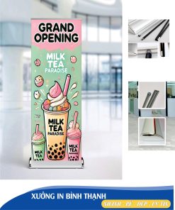 giá standee cuốn nhôm