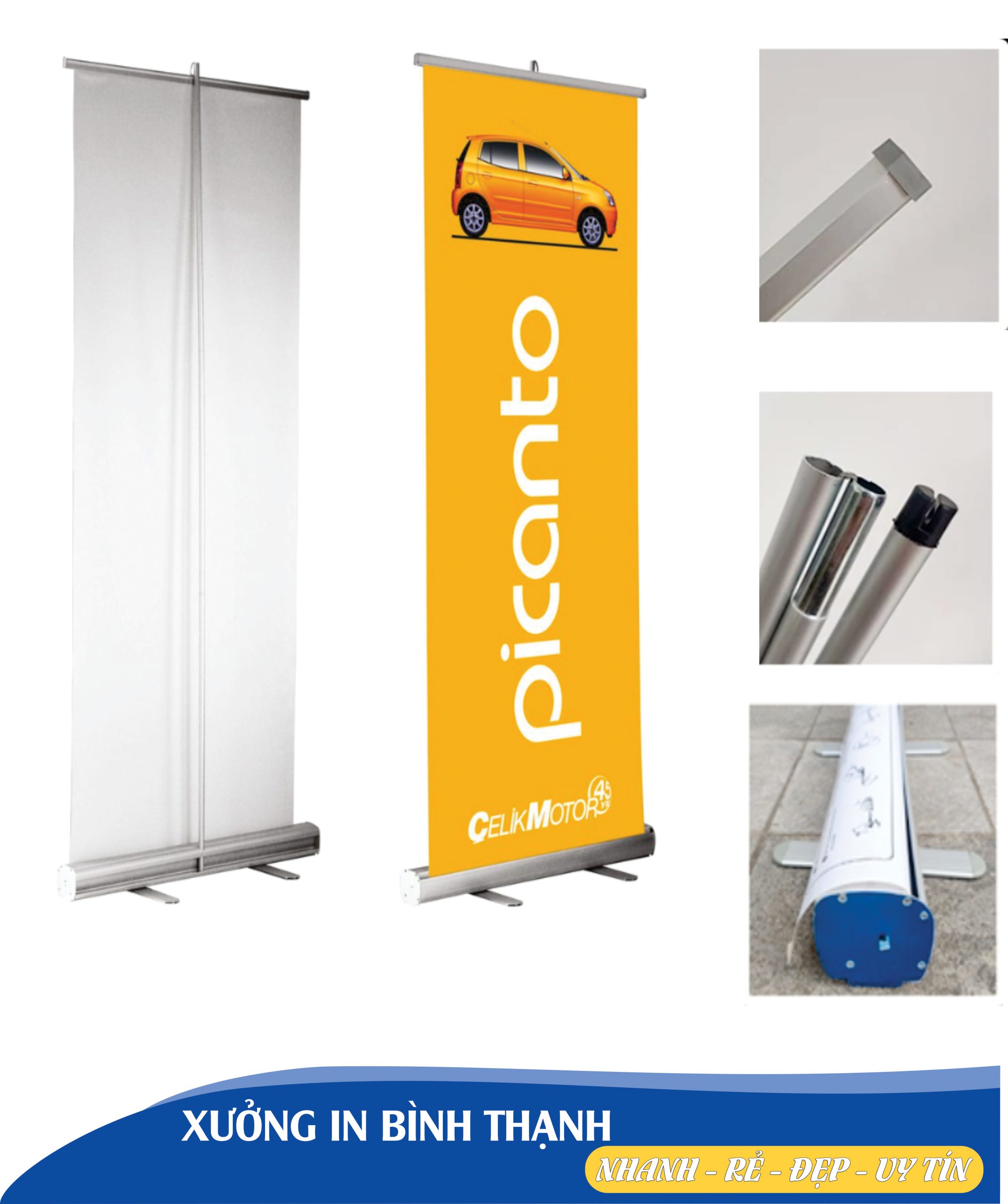 giá standee cuốn nhôm