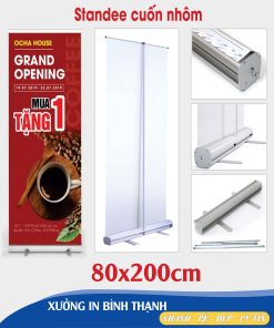 chân standee cuốn nhôm